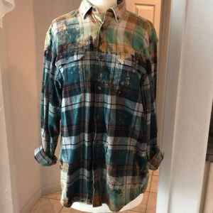 Acid Wash Flannel Shirt